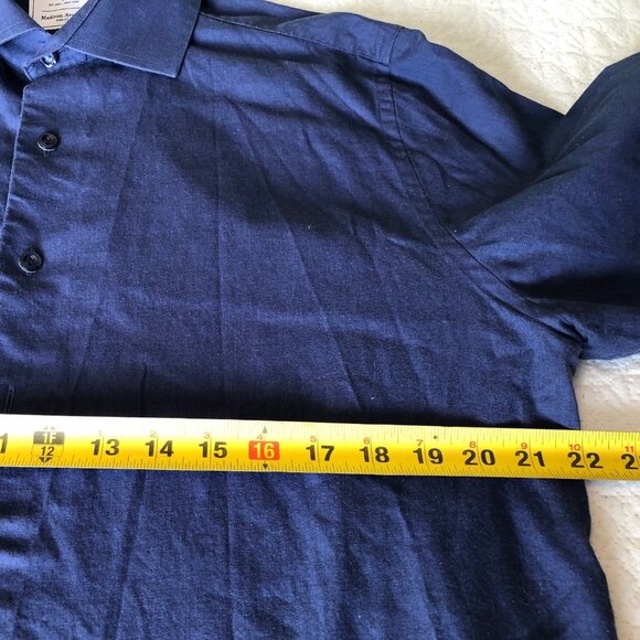 Bespoke Madison Avenue Trim Fit  Shirt Size 15.5  34/35, Color Navy Blue - Picture 3 of 5